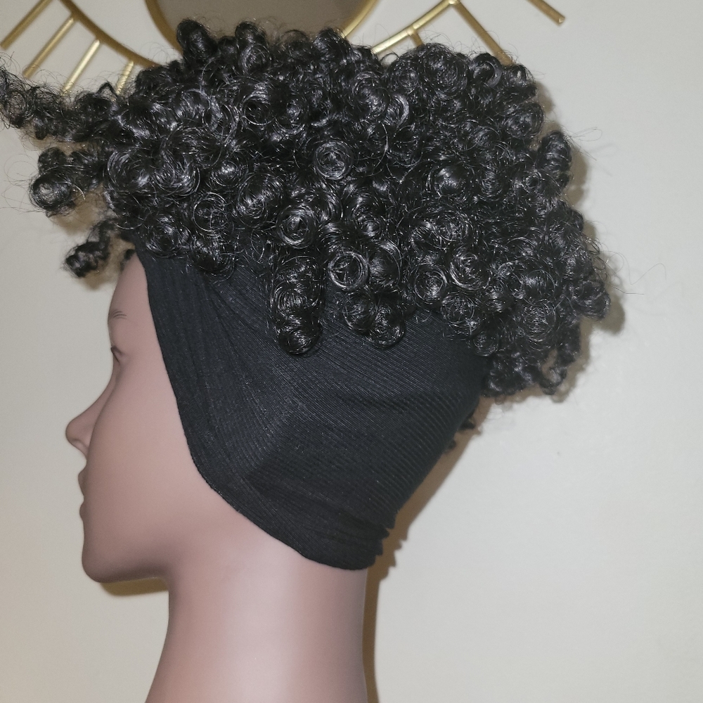 Curly head band wig